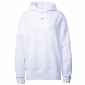 Reebok Womens Retro Oversized Hoodie Sweatshirt, White, XL